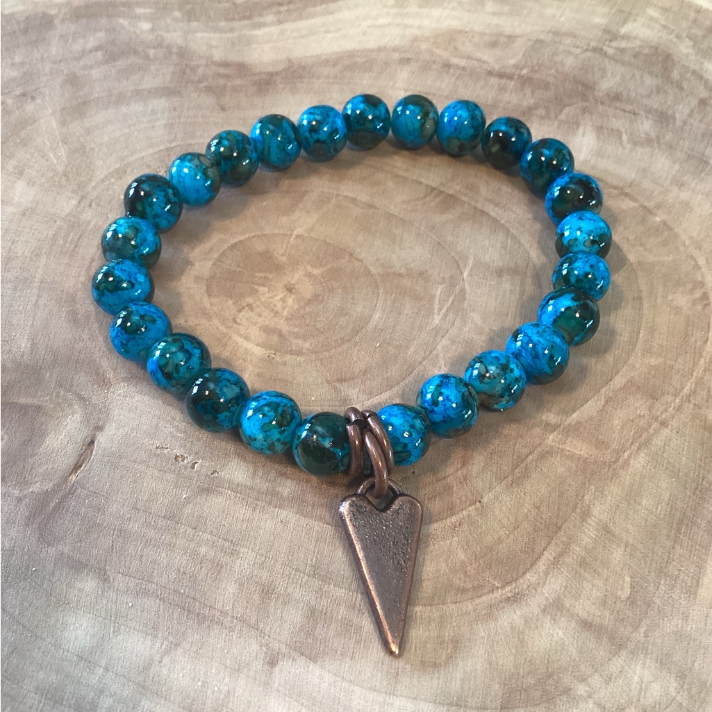 Mala Blue Glass Stretch Bracelet